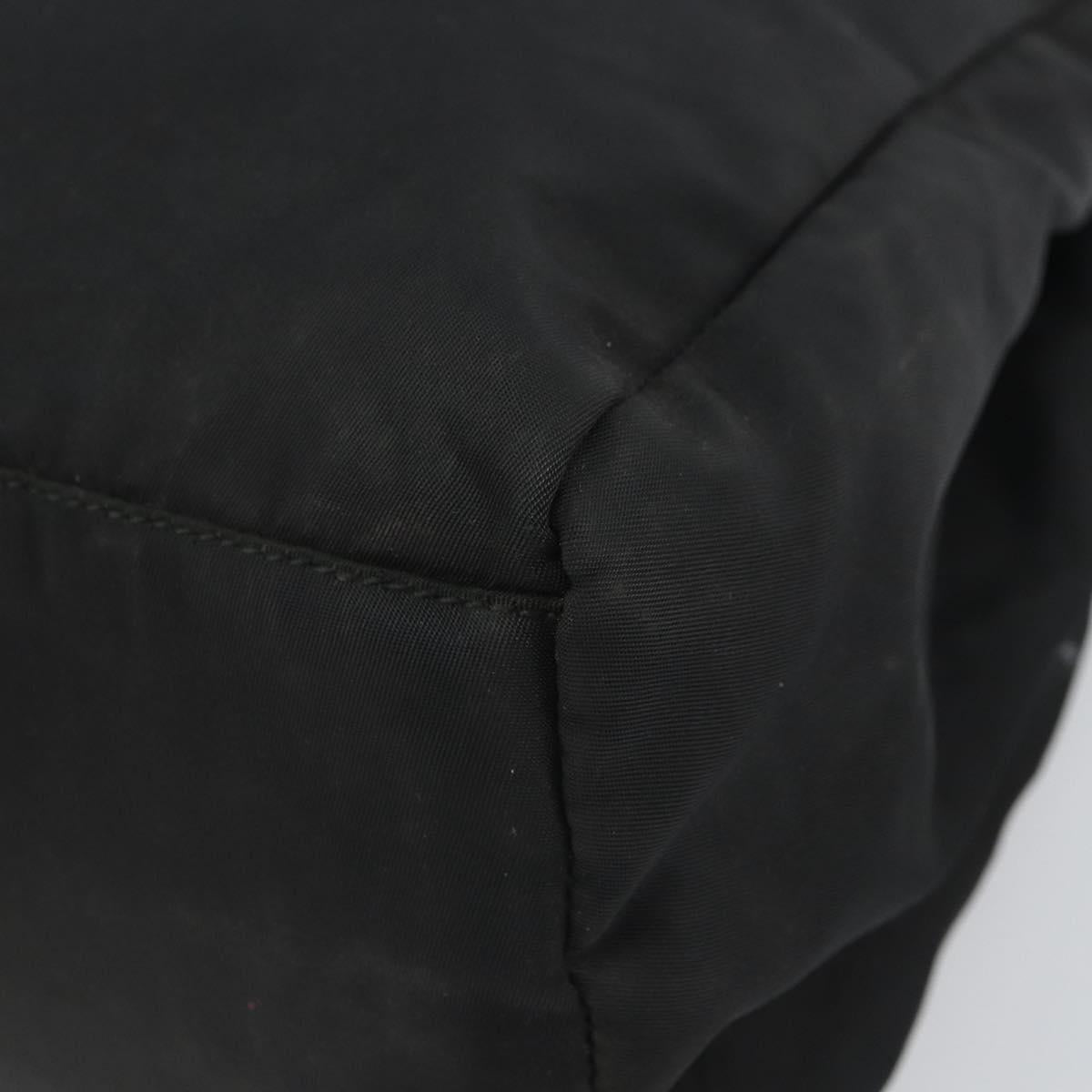 PRADA Hand Bag Nylon Black Silver Auth SW1888