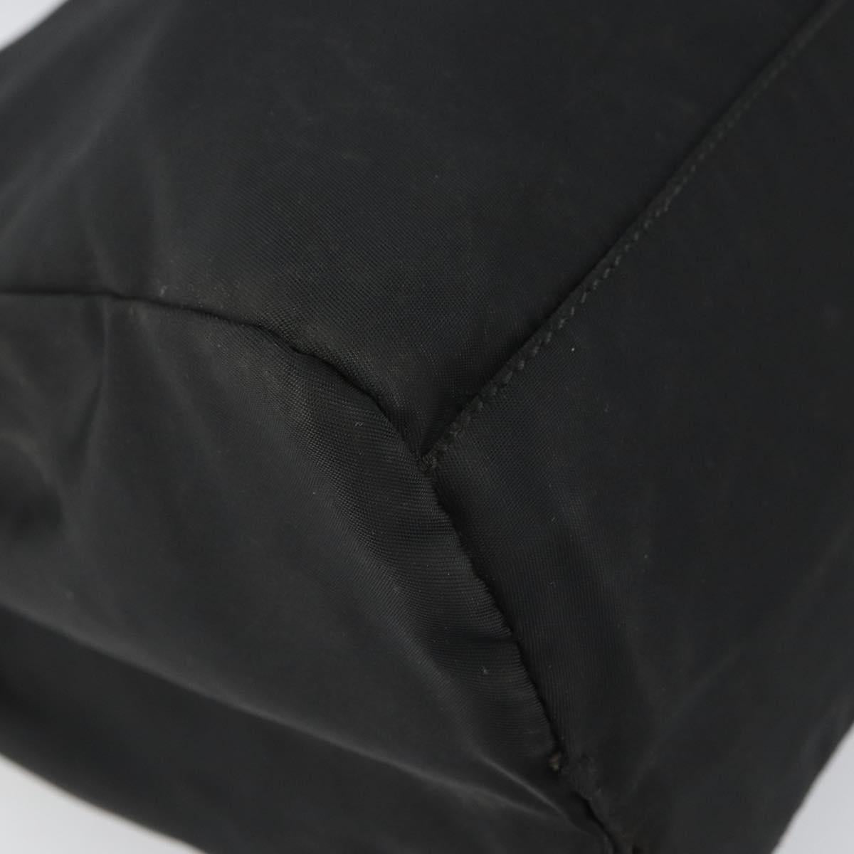 PRADA Hand Bag Nylon Black Silver Auth SW1888