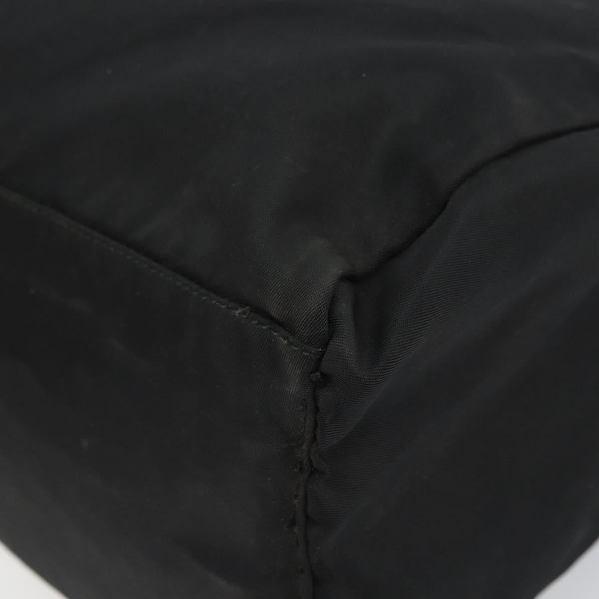 PRADA Hand Bag Nylon Black Silver Auth SW1888