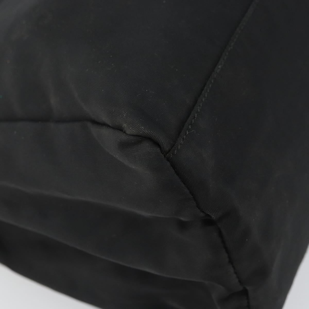 PRADA Hand Bag Nylon Black Silver Auth SW1888