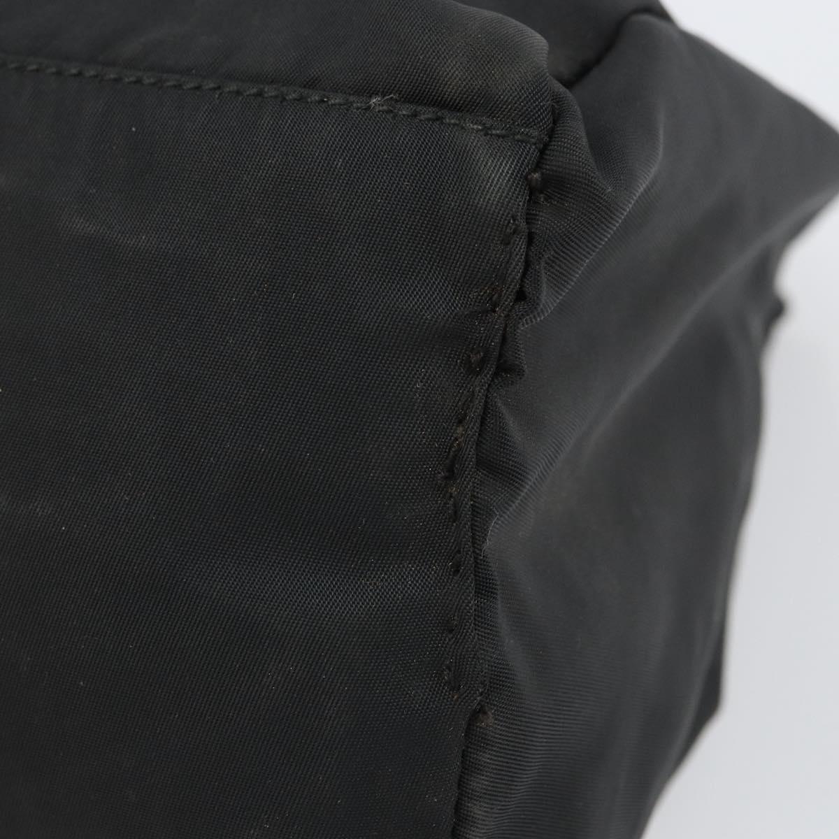 PRADA Hand Bag Nylon Black Silver Auth SW1888
