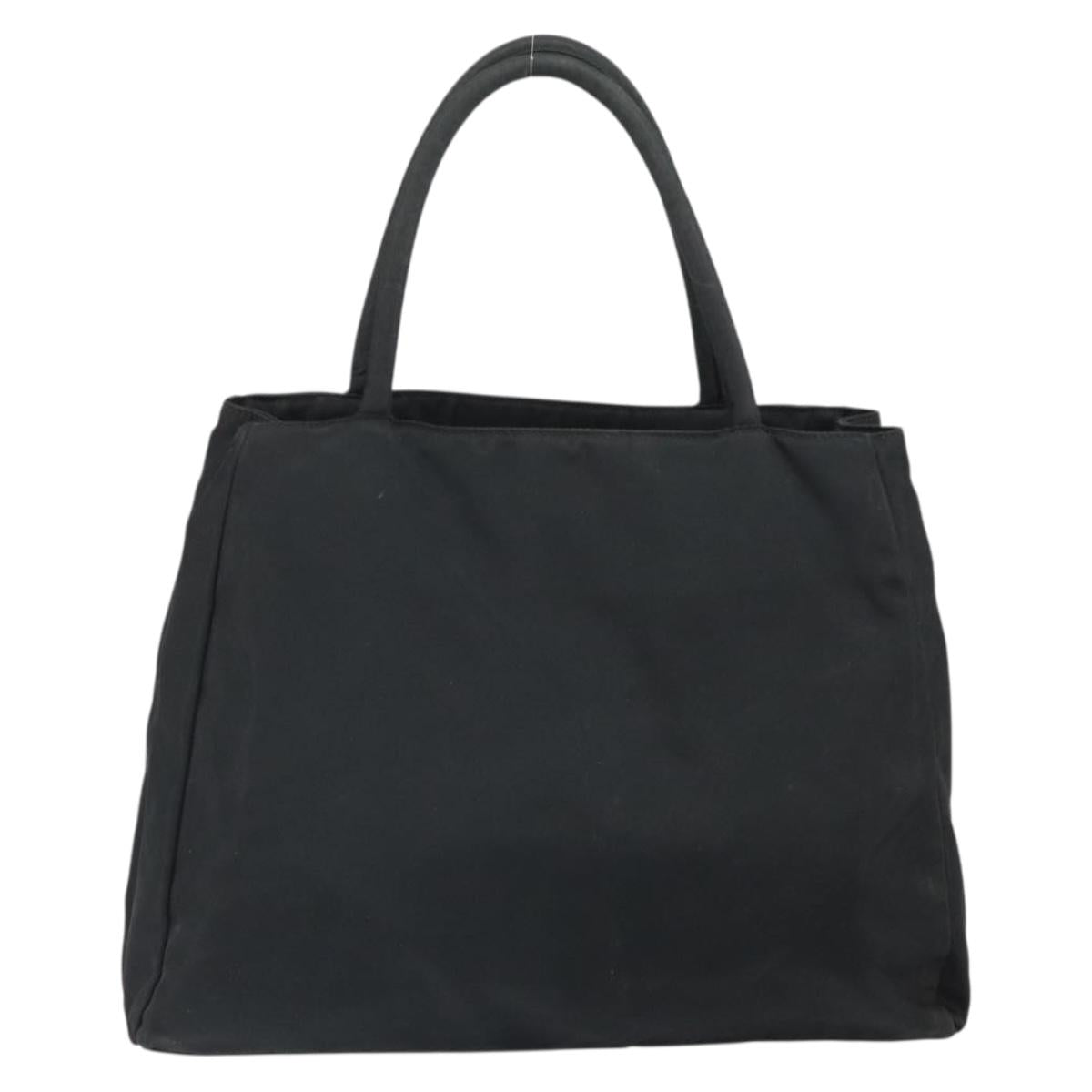 PRADA Hand Bag Nylon Black Silver Auth SW1888
