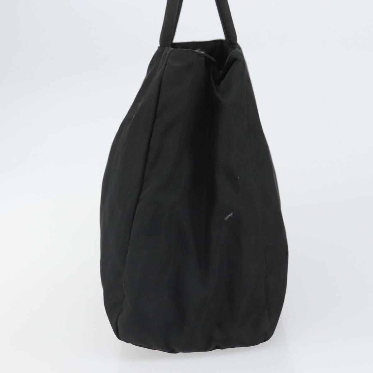 PRADA Hand Bag Nylon Black Silver Auth SW1888