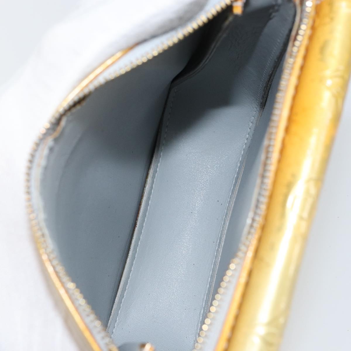 LOUIS VUITTON Monogram Vernis Motto Accessory Pouch Gris M91030 LV Auth SW1898