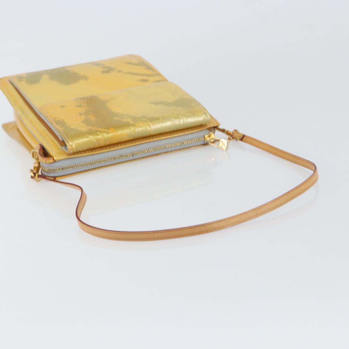 LOUIS VUITTON Monogram Vernis Motto Accessory Pouch Gris M91030 LV Auth SW1898