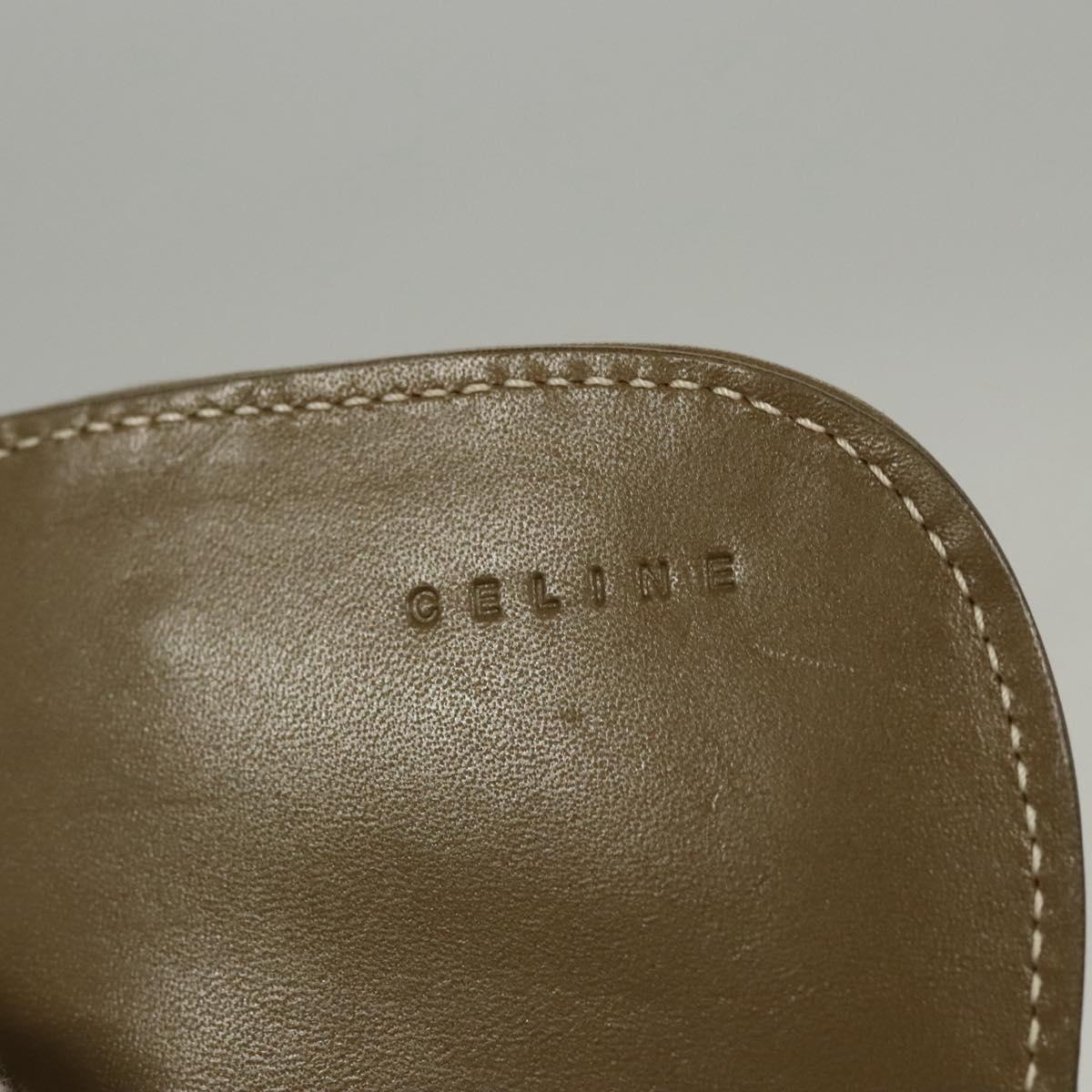 CELINE C Macadam Canvas Shoulder Wallet Khaki Auth sw190
