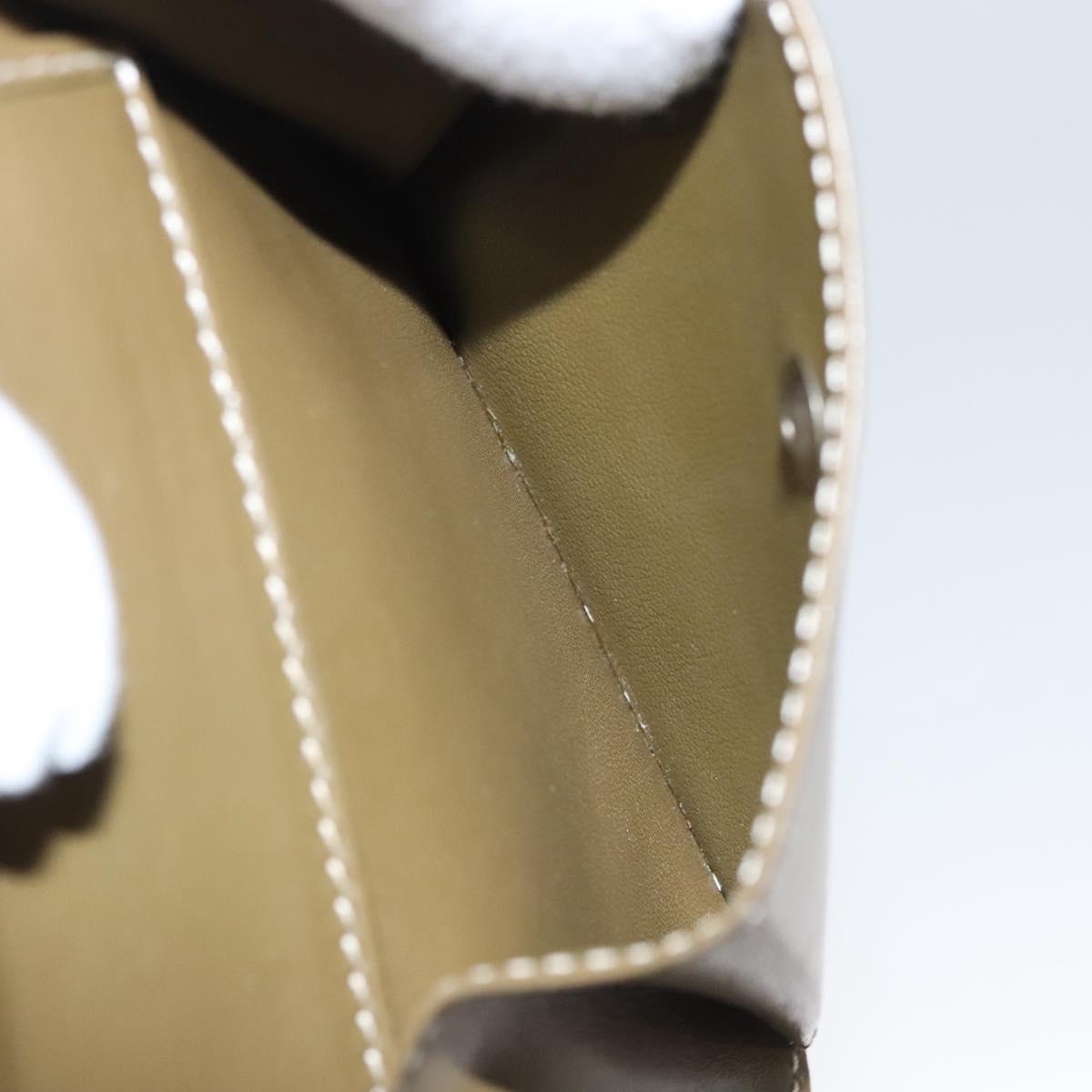 CELINE C Macadam Canvas Shoulder Wallet Khaki Auth sw190V