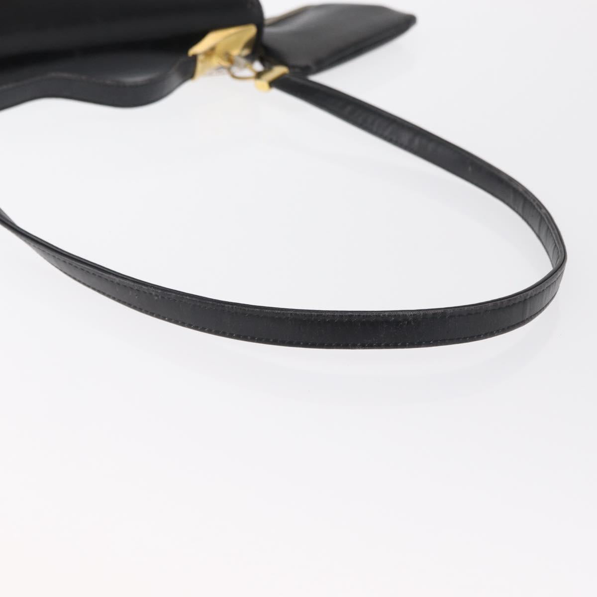 Christian Dior Trotter Canvas Shoulder Bag 2way Black Gold Auth SW1902