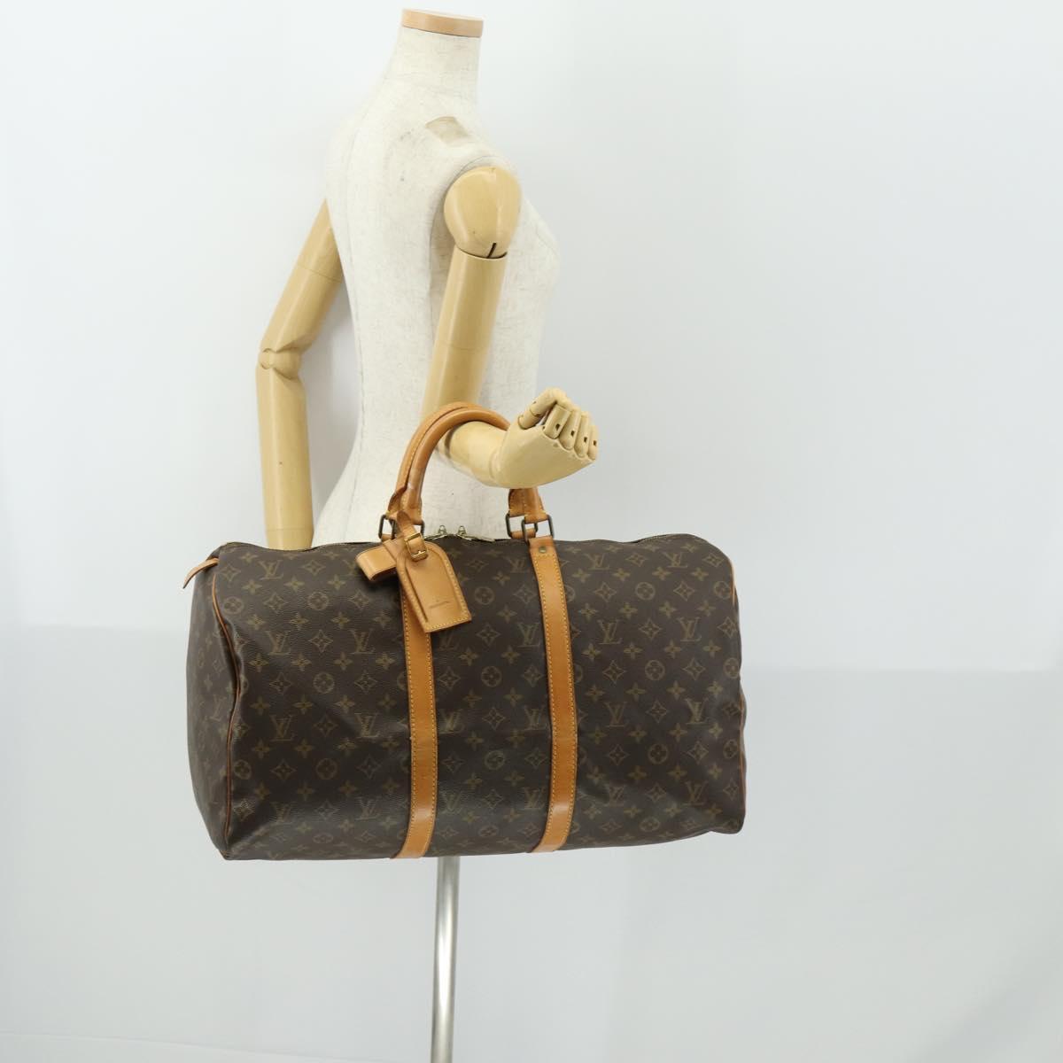 LOUIS VUITTON Monogram Keepall 50 Boston Bag M41426 LV Auth SW1904