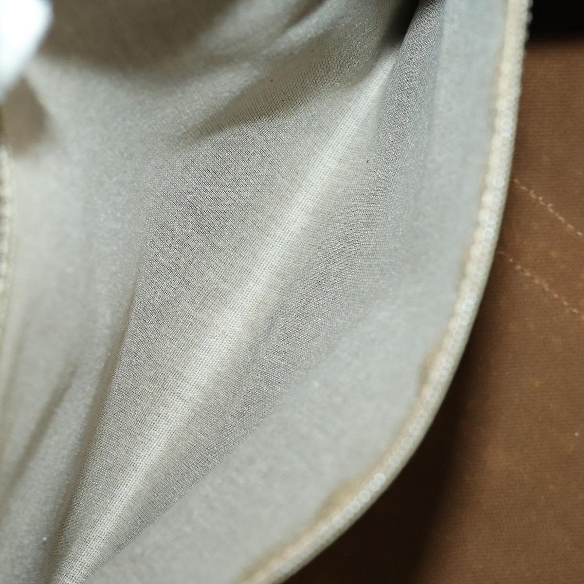 CELINE Macadam Canvas Boston Bag PVC Leather Brown Gold Auth SW1909