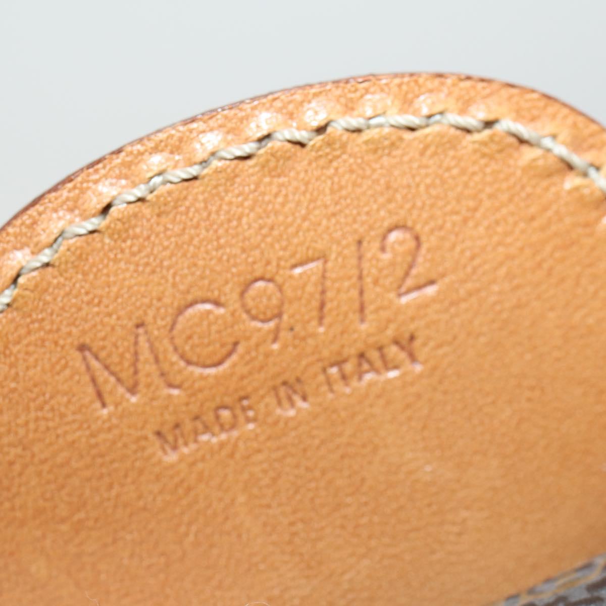 CELINE Macadam Canvas Boston Bag PVC Leather Brown Gold Auth SW1909