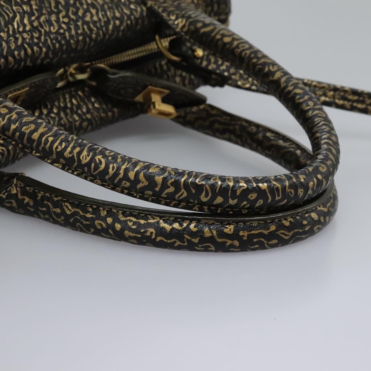 Chloe Hand Bag Leather 2way Gold Auth sw191