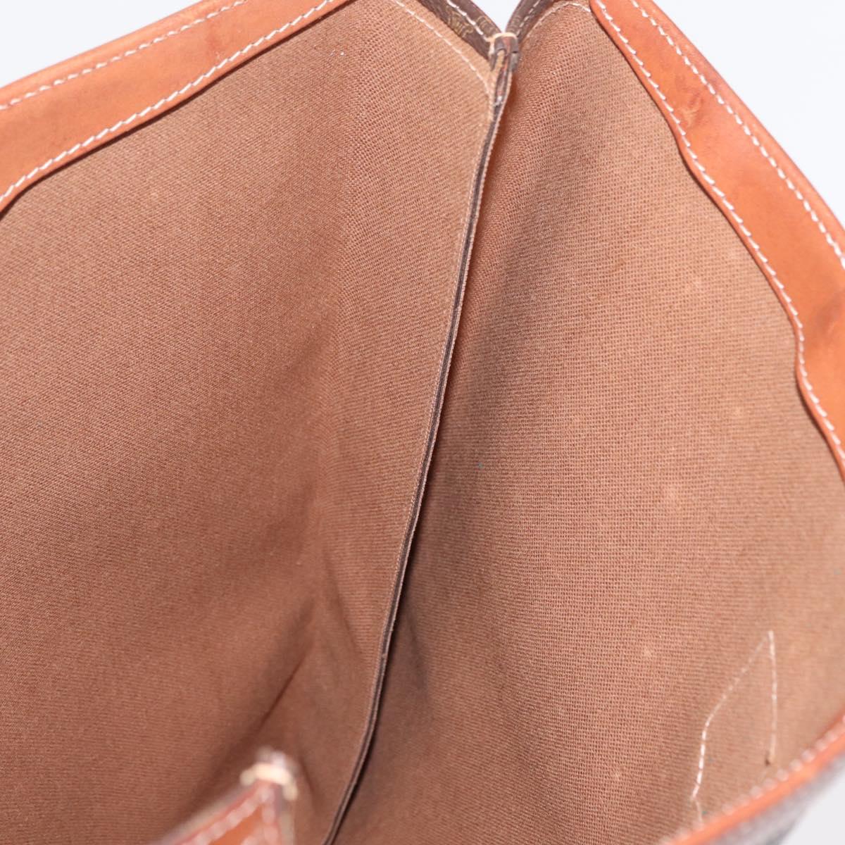 CELINE Macadam Canvas Tote Bag PVC Leather Brown Gold Auth SW1910