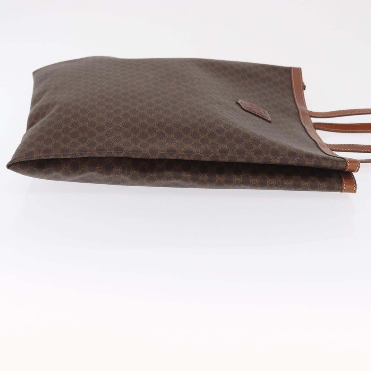 CELINE Macadam Canvas Tote Bag PVC Leather Brown Gold Auth SW1910