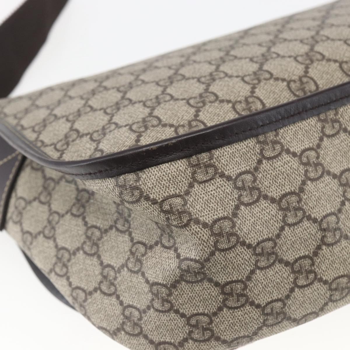 GUCCI GG Supreme Shoulder Bag PVC Beige Gold 201732 Auth SW1915