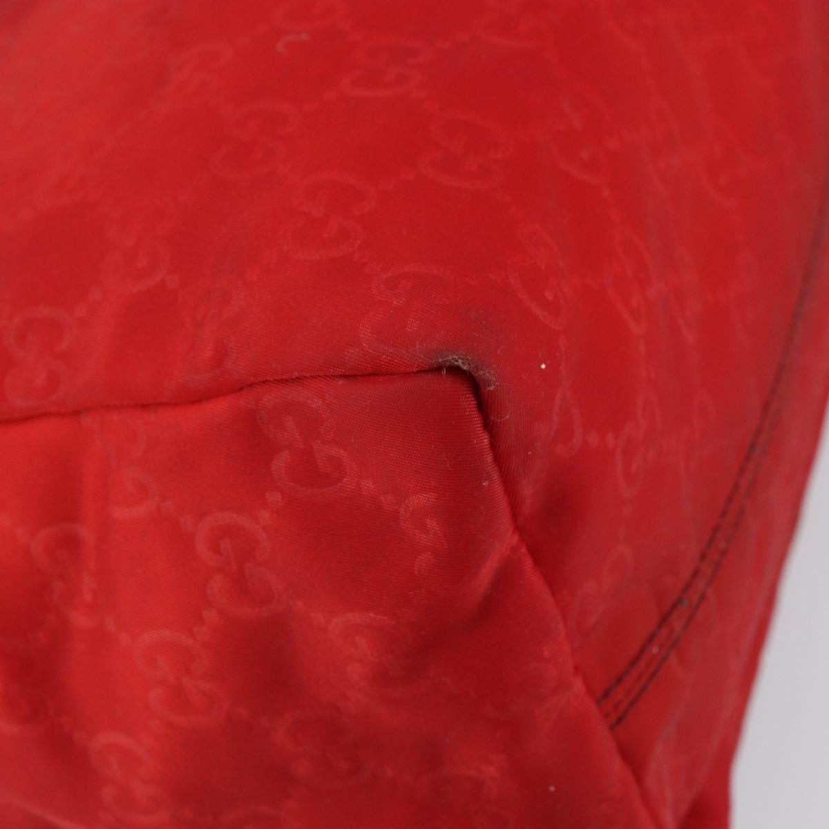 GUCCI GG Nylon Tote Bag Red 282439 Auth SW1916