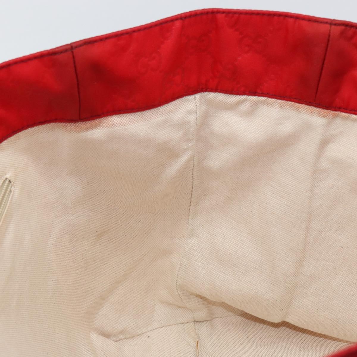 GUCCI GG Nylon Tote Bag Red 282439 Auth SW1916