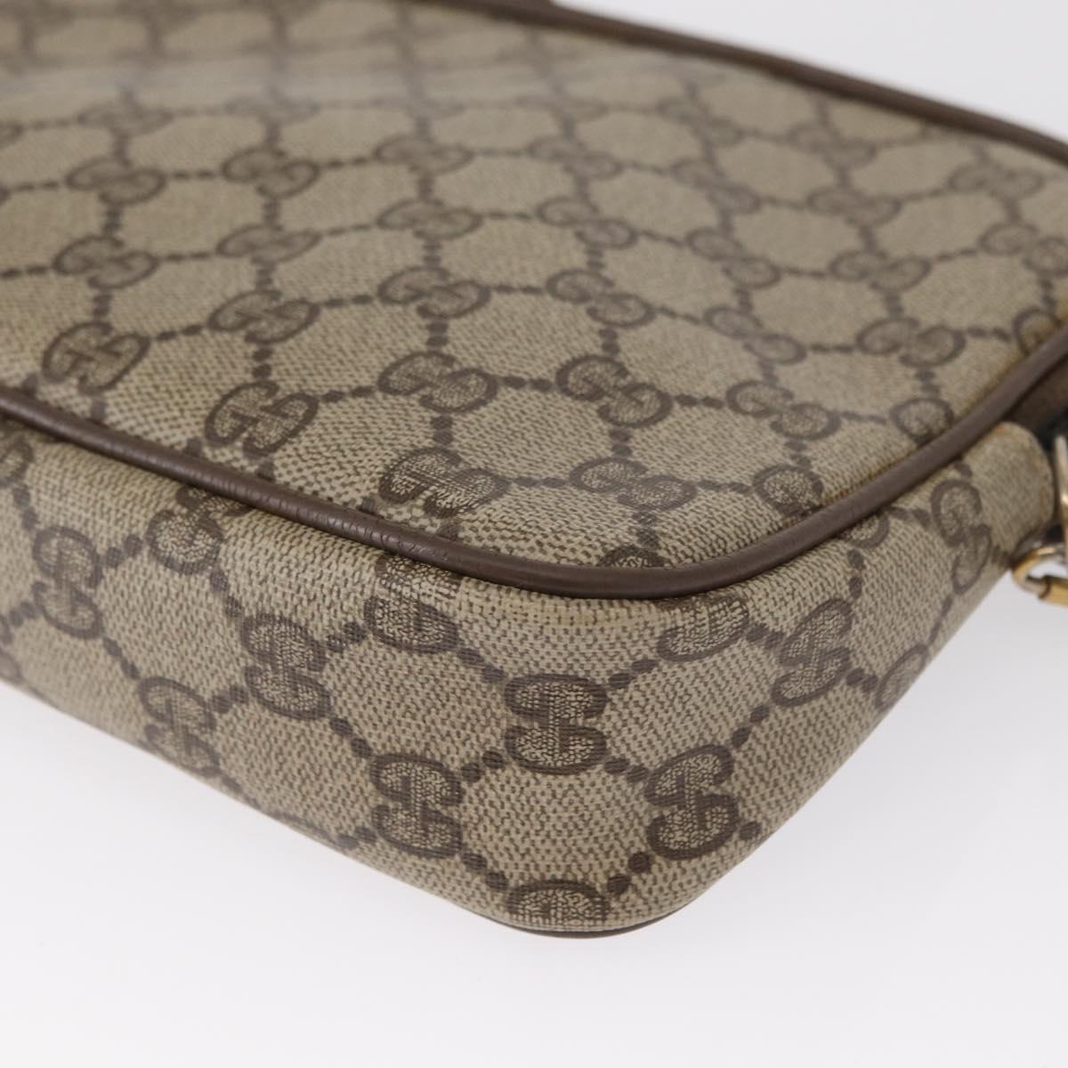 GUCCI GG Supreme Shoulder Bag PVC Beige Gold 56 02 068 Auth SW1918