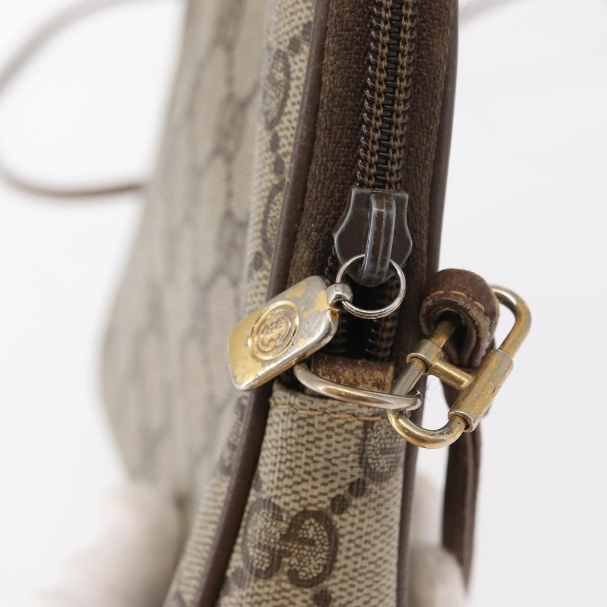 GUCCI GG Supreme Shoulder Bag PVC Beige Gold 56 02 068 Auth SW1918
