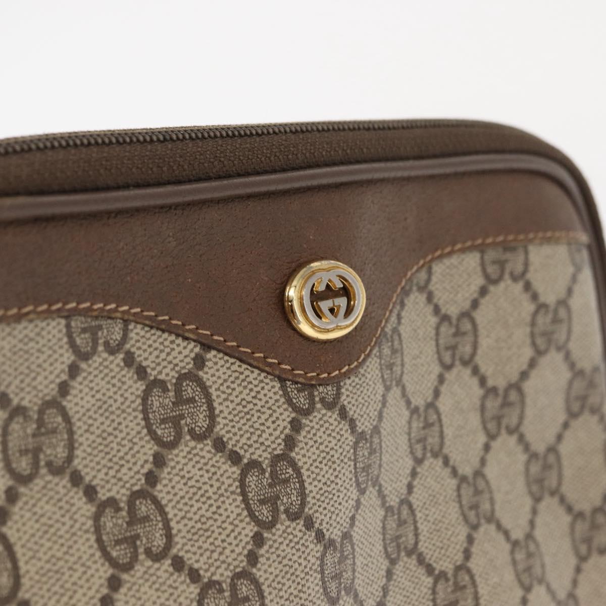 GUCCI GG Supreme Shoulder Bag PVC Beige Gold 56 02 068 Auth SW1918