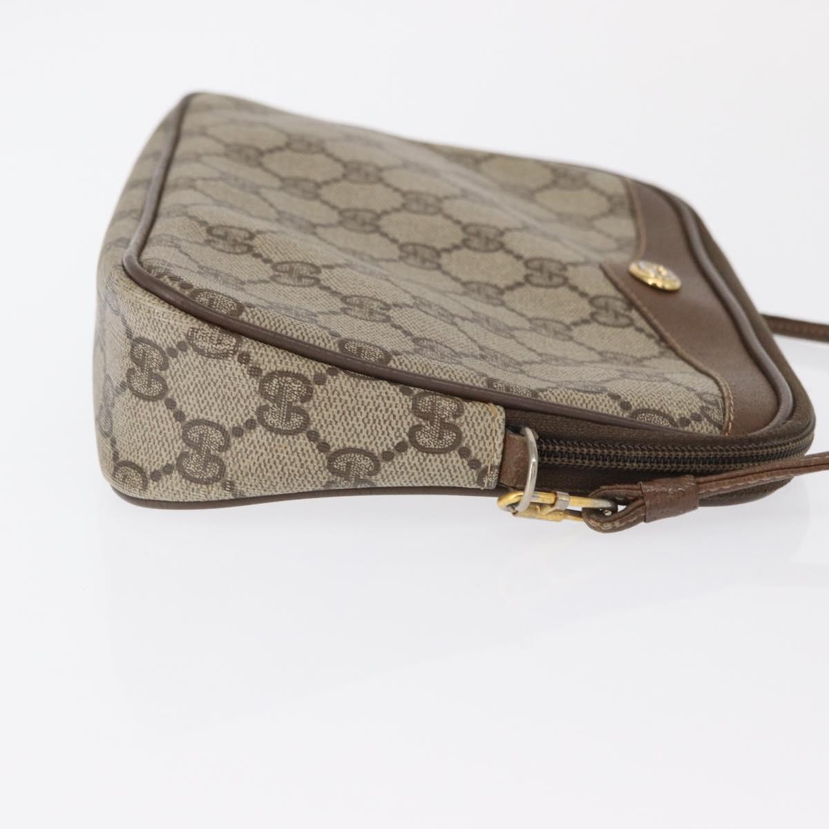 GUCCI GG Supreme Shoulder Bag PVC Beige Gold 56 02 068 Auth SW1918