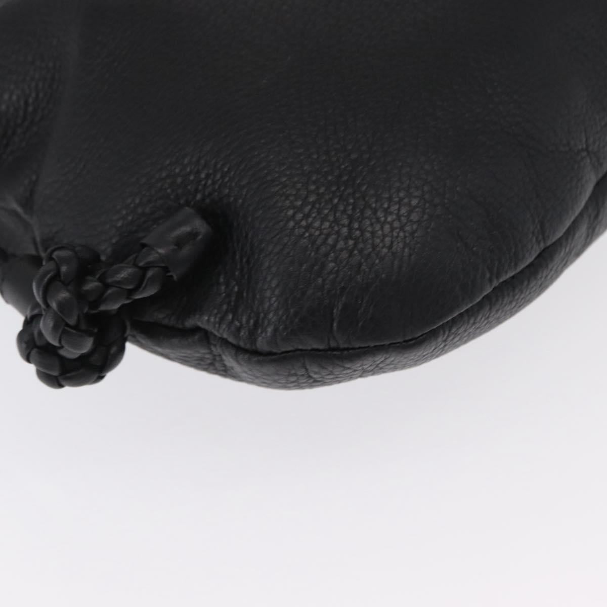 GUCCI Shoulder Bag Leather Black Silver 268244 Auth SW1920