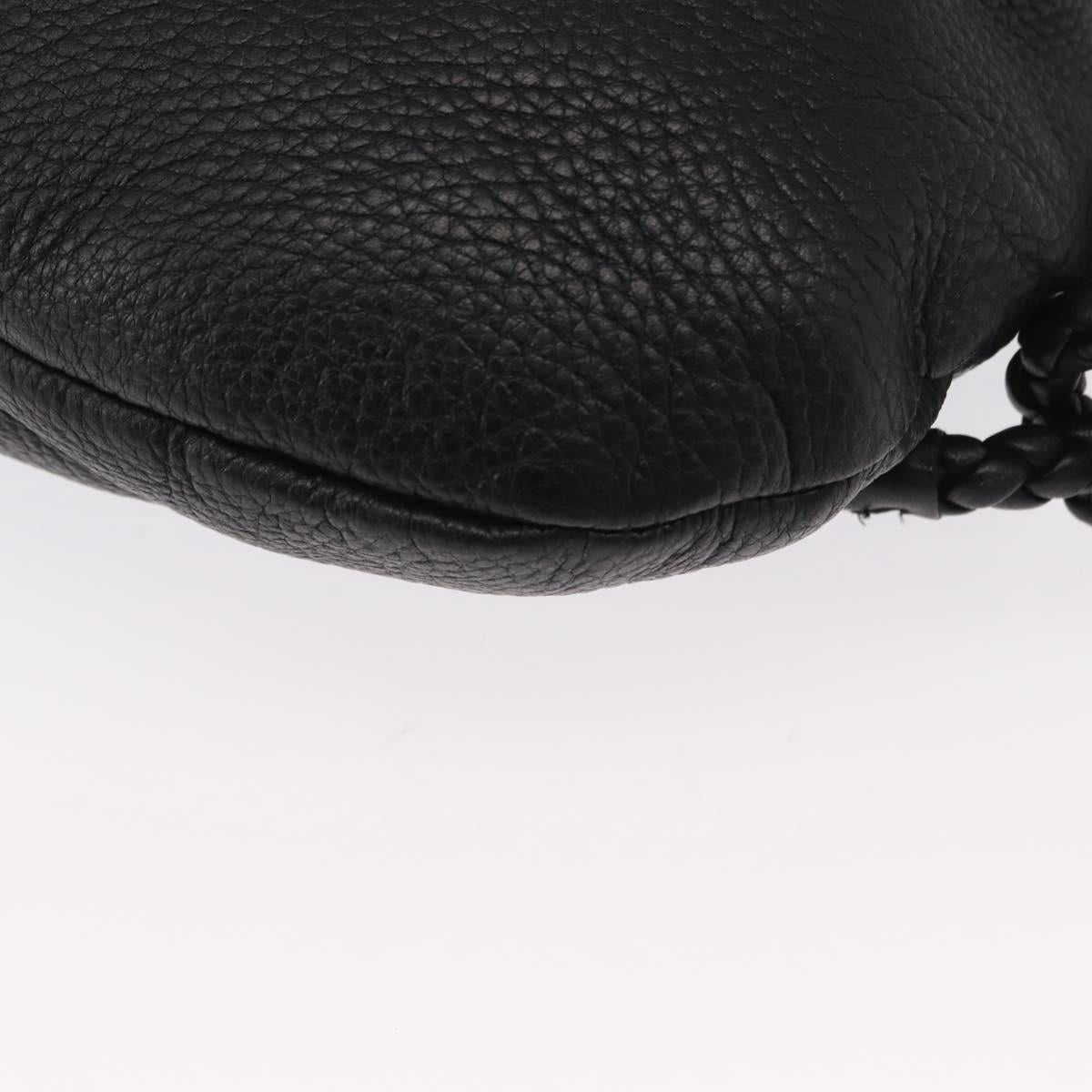 GUCCI Shoulder Bag Leather Black Silver 268244 Auth SW1920