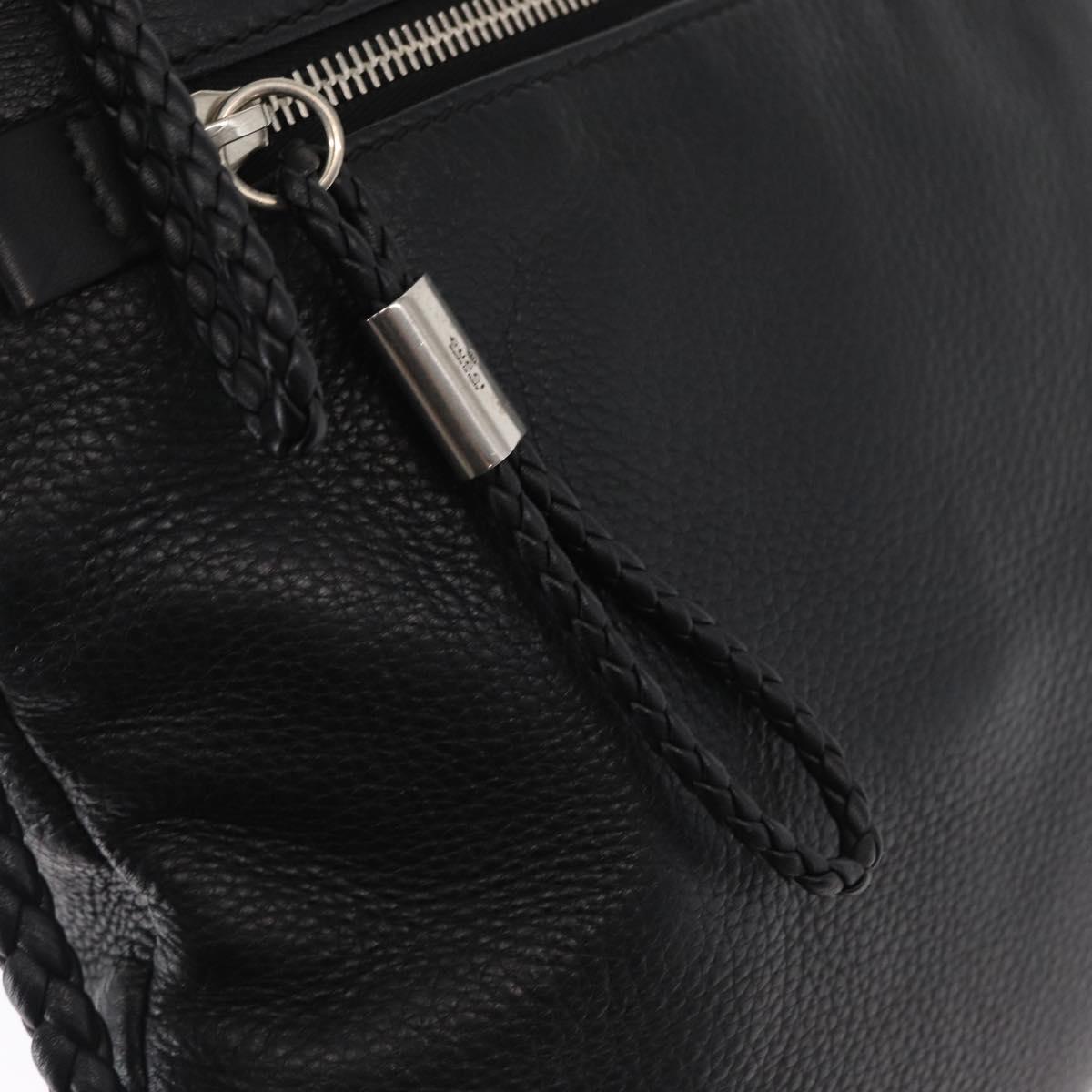 GUCCI Shoulder Bag Leather Black Silver 268244 Auth SW1920