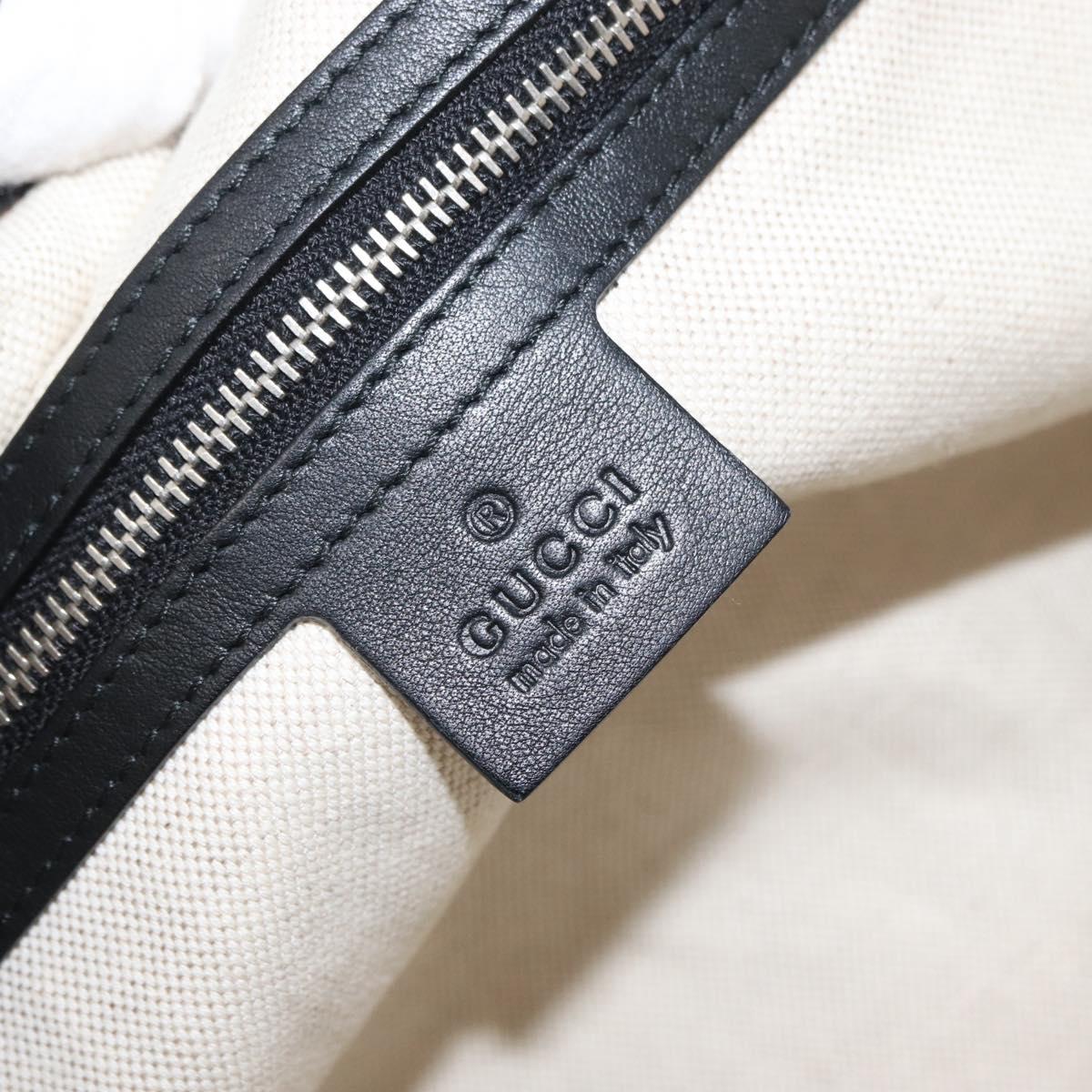 GUCCI Shoulder Bag Leather Black Silver 268244 Auth SW1920