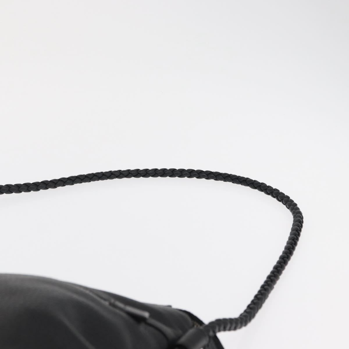 GUCCI Shoulder Bag Leather Black Silver 268244 Auth SW1920