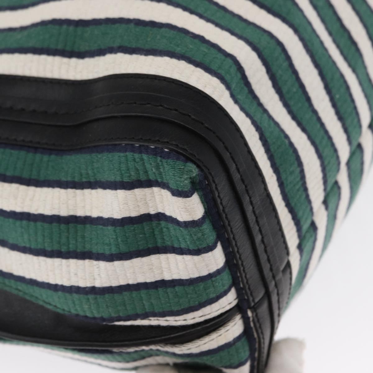 Chloe Tote Bag Canvas Green Gold Auth SW1921