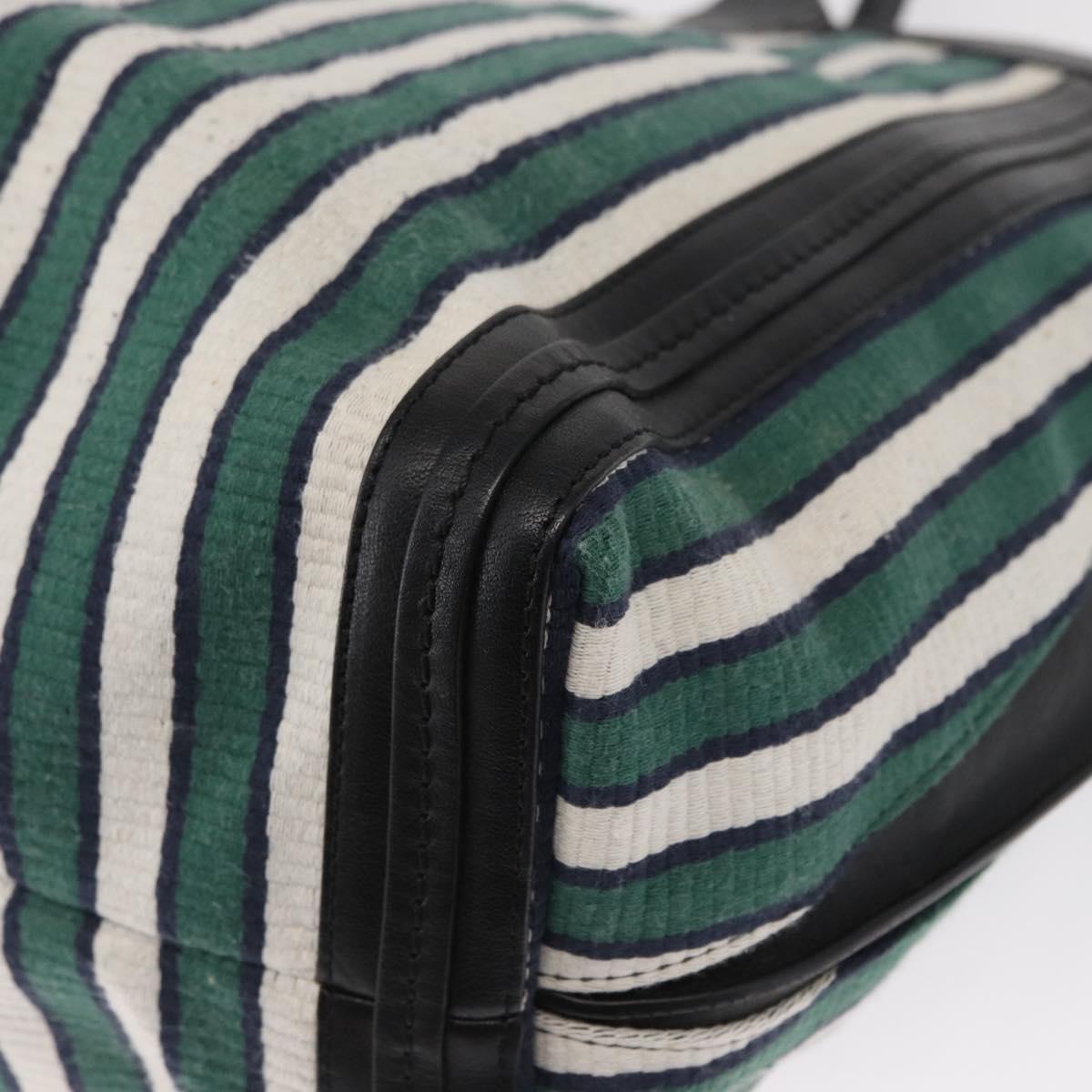 Chloe Tote Bag Canvas Green Gold Auth SW1921