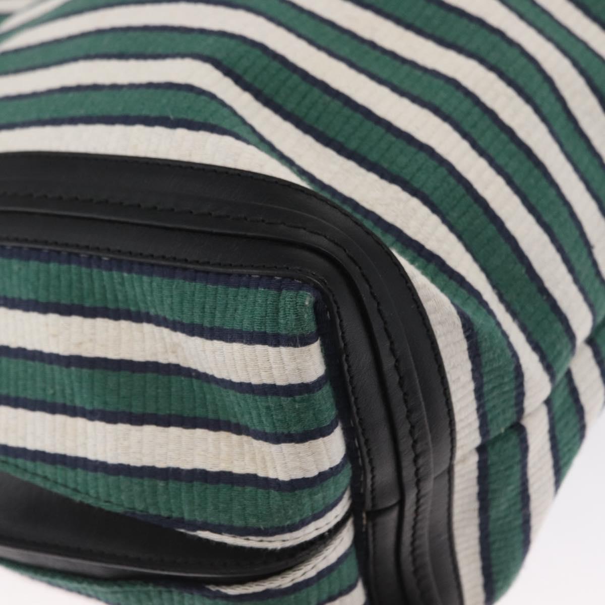 Chloe Tote Bag Canvas Green Gold Auth SW1921