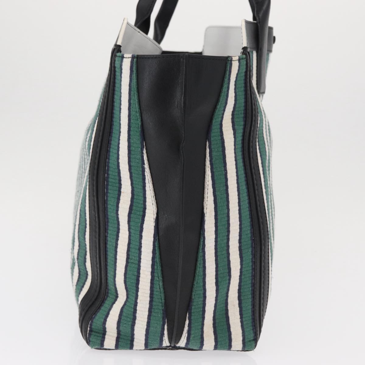 Chloe Tote Bag Canvas Green Gold Auth SW1921