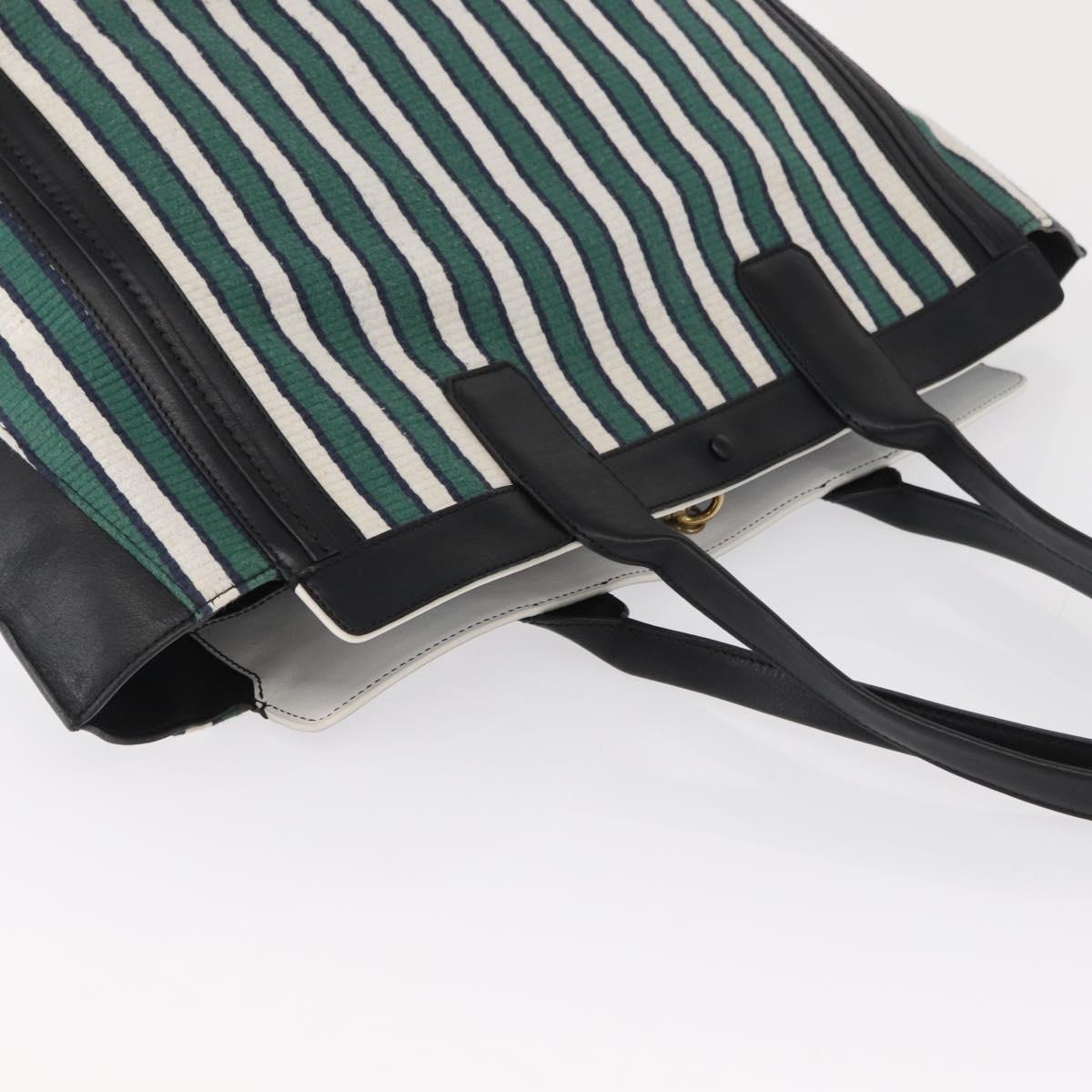 Chloe Tote Bag Canvas Green Gold Auth SW1921