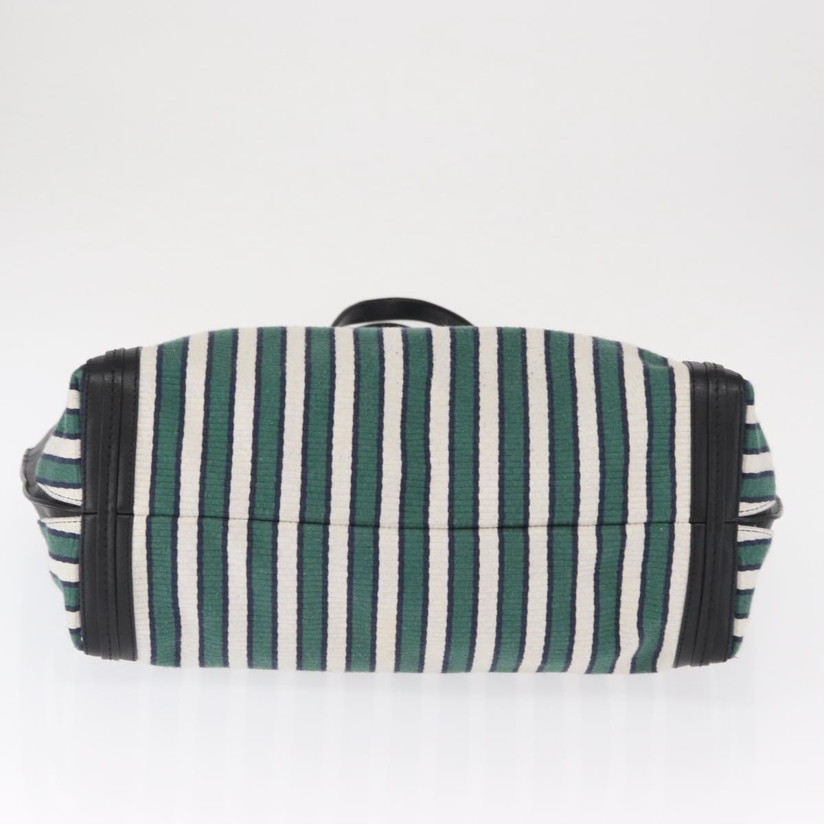 Chloe Tote Bag Canvas Green Gold Auth SW1921