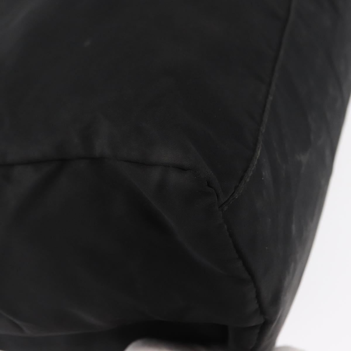PRADA Hand Bag Nylon Black Silver Auth SW1923