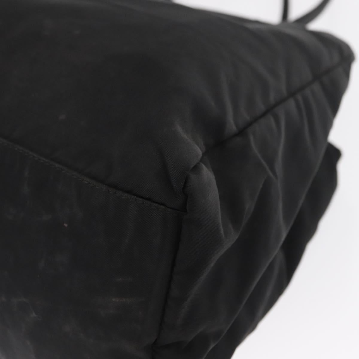 PRADA Hand Bag Nylon Black Silver Auth SW1923