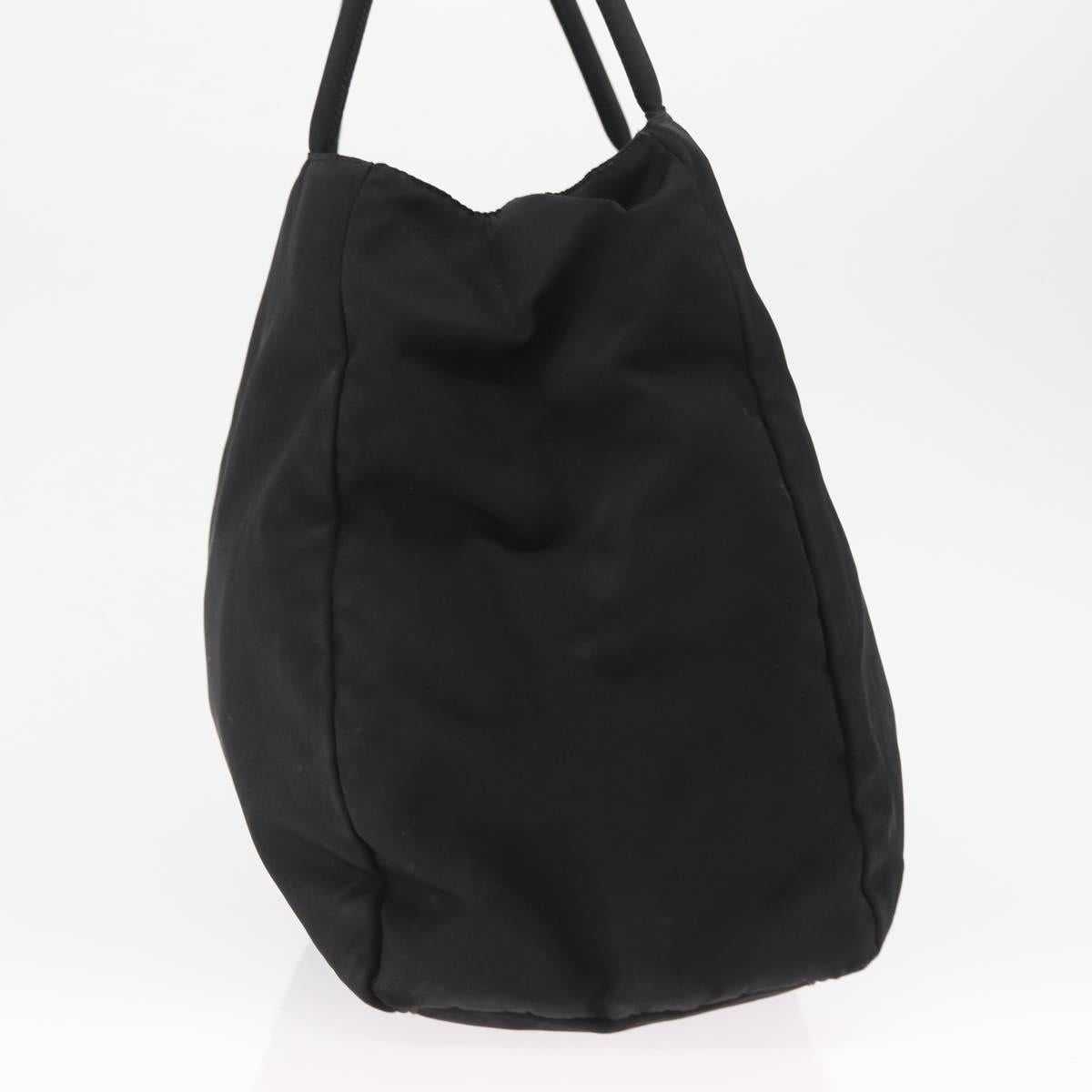 PRADA Hand Bag Nylon Black Silver Auth SW1923