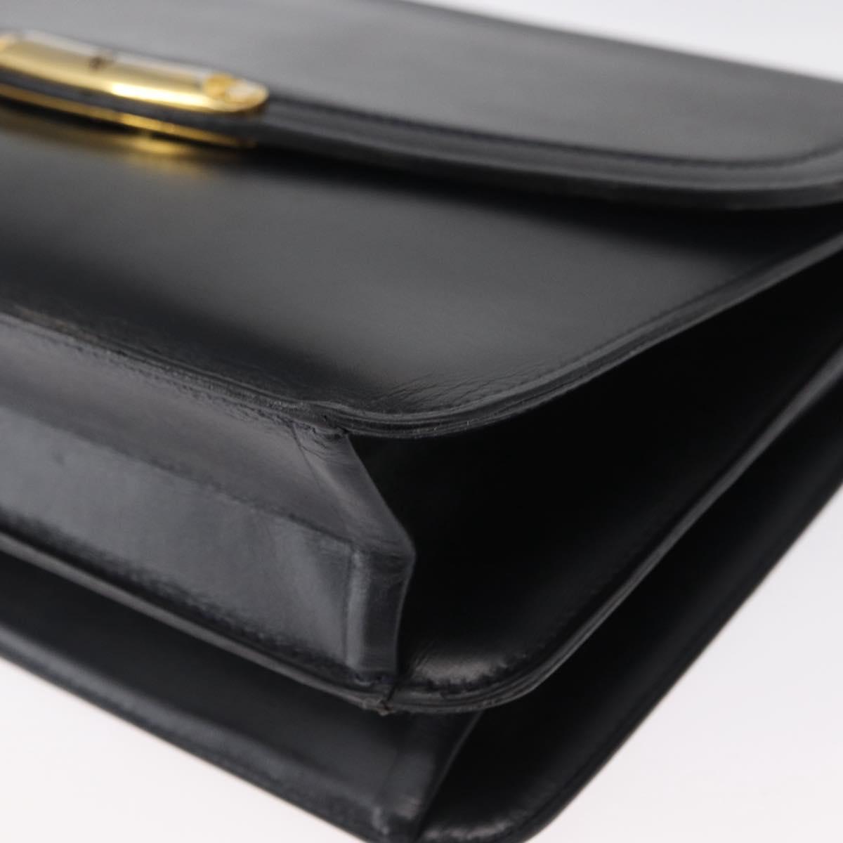 Christian Dior Shoulder Bag Leather 2way Navy Gold Auth SW1926