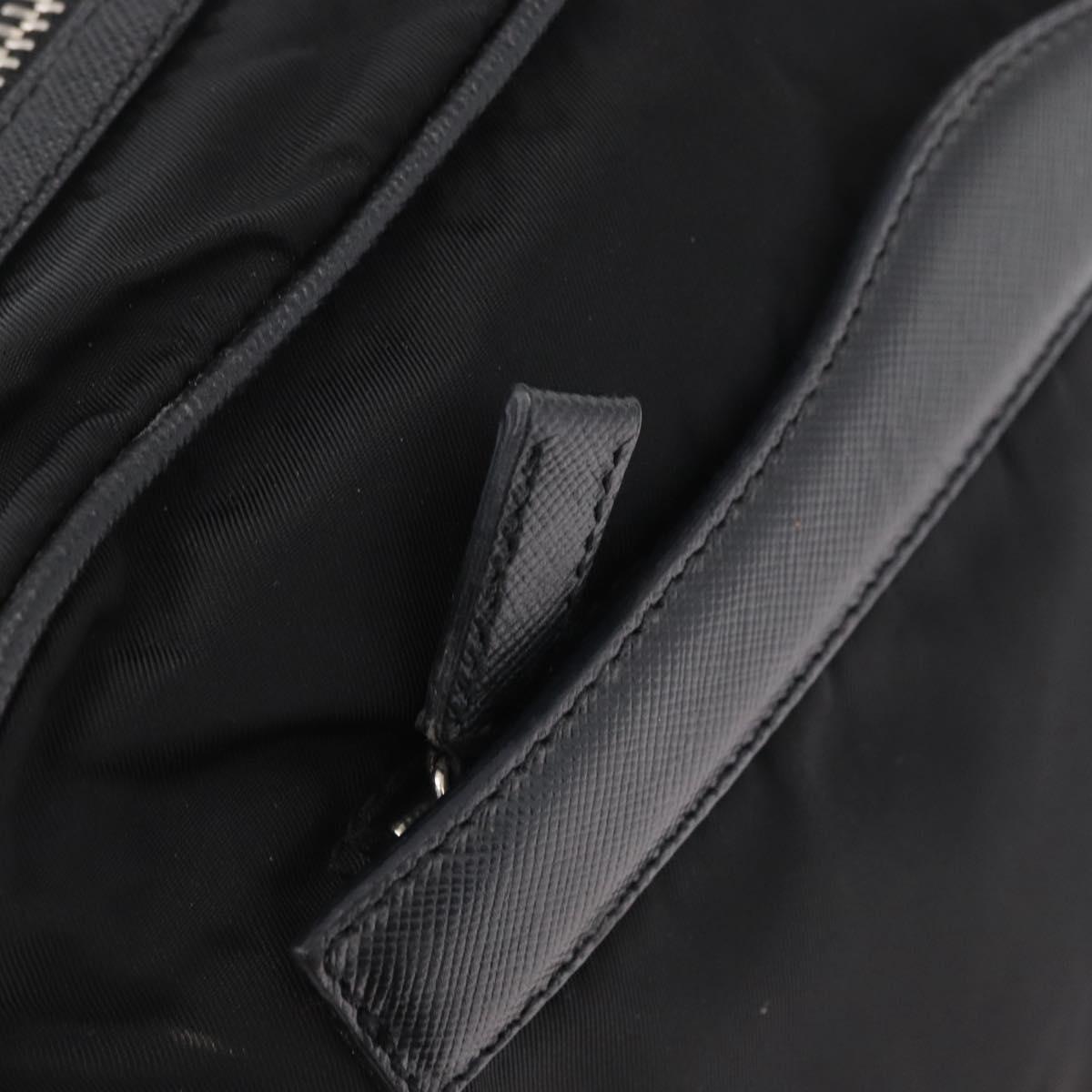 PRADA Shoulder Bag Nylon Black Silver Auth SW1931