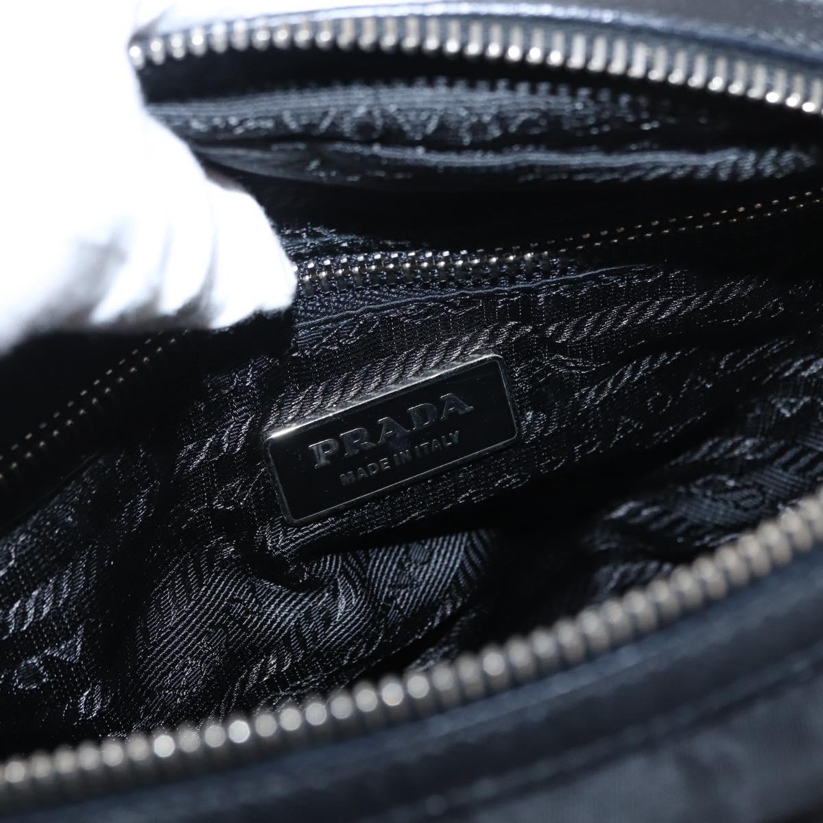 PRADA Shoulder Bag Nylon Black Silver Auth SW1931