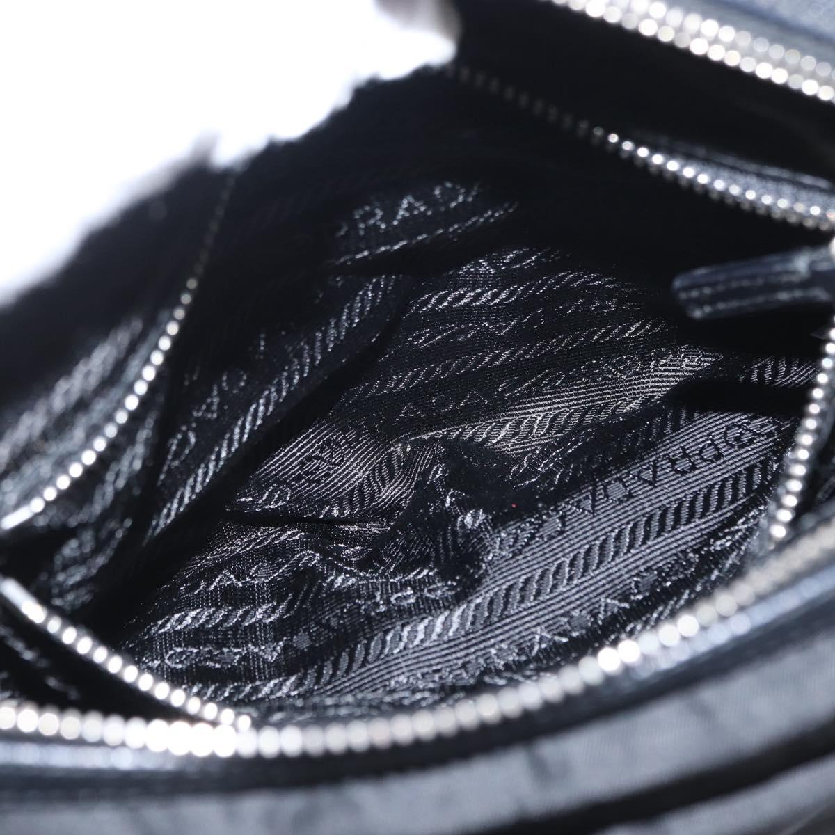 PRADA Shoulder Bag Nylon Black Silver Auth SW1931