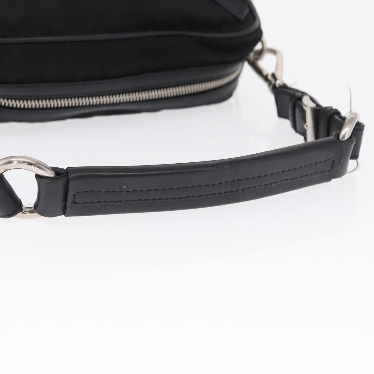 PRADA Shoulder Bag Nylon Black Silver Auth SW1931