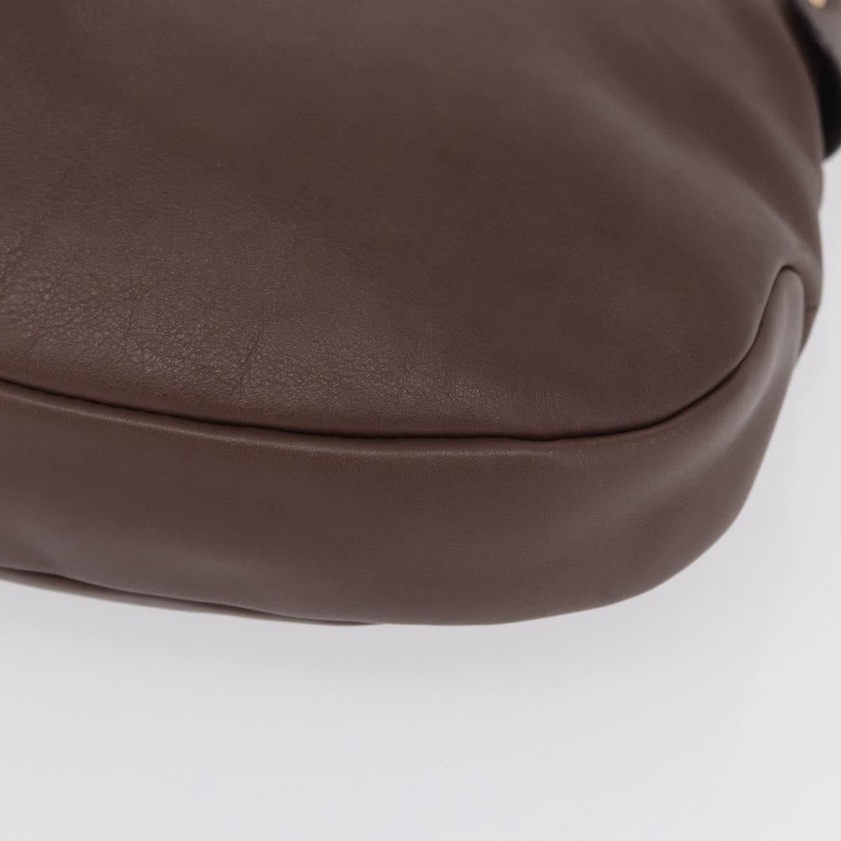 Salvatore Ferragamo Shoulder Bag Leather Brown Gold Auth SW1941