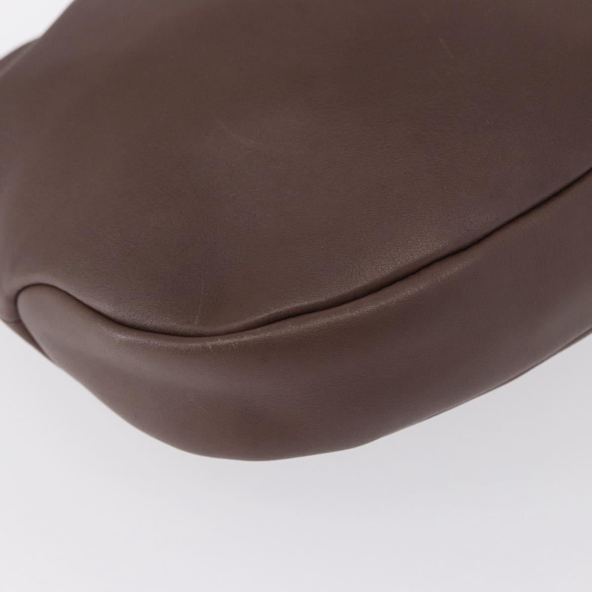 Salvatore Ferragamo Shoulder Bag Leather Brown Gold Auth SW1941