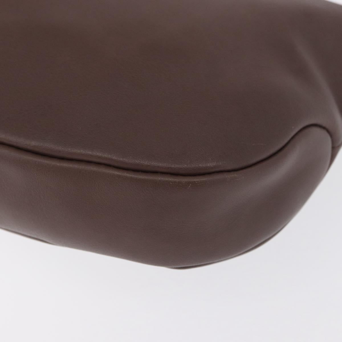 Salvatore Ferragamo Shoulder Bag Leather Brown Gold Auth SW1941