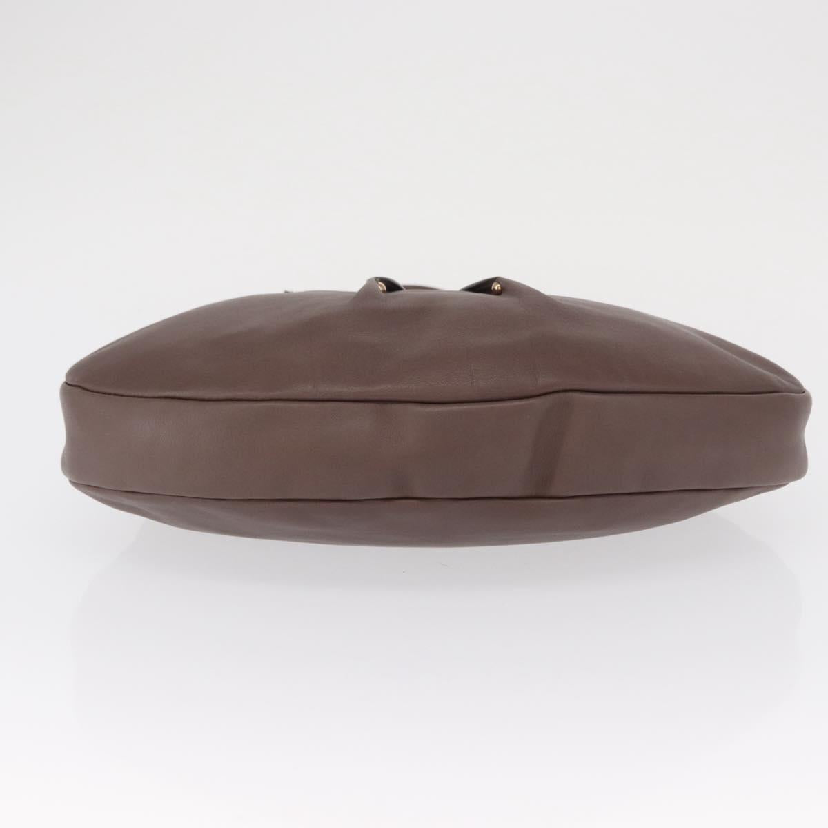 Salvatore Ferragamo Shoulder Bag Leather Brown Gold Auth SW1941