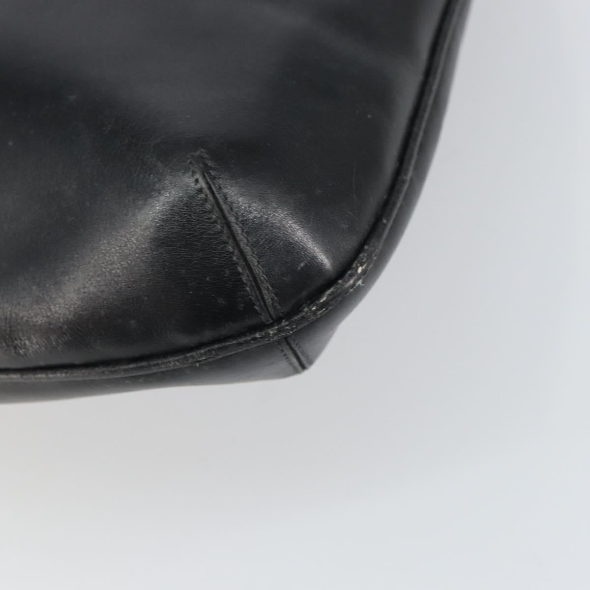 CELINE Shoulder Bag Leather Black Gold Auth SW1942