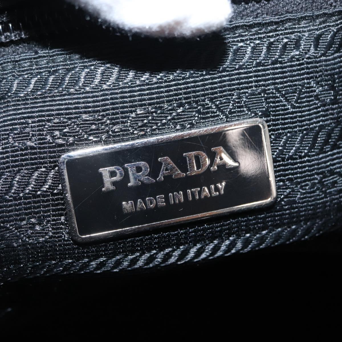 PRADA Shoulder Bag Nylon Black Silver Auth SW1943